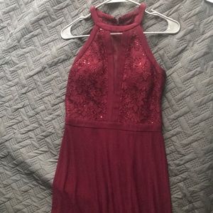 maroon dress